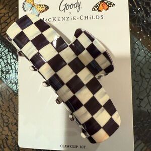 MacKenzie-Childs Black and White Checkerboard Hair Clip